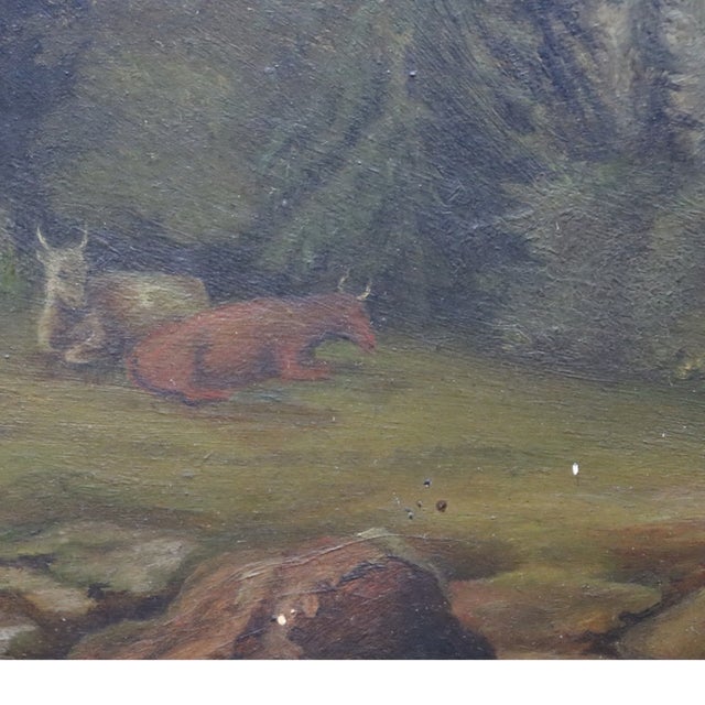Hudson River School Oil on Canvas Landscape Painting C1890 For Sale - Image 4 of 11