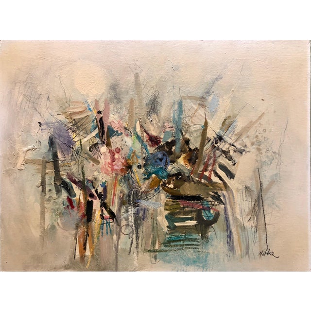 Motke Blum, Israeli Modernist Abstract Expressionist Oil Painting For Sale