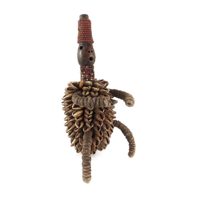African Early 20th Century Namchi Namji Cowrie Shell Fertility Doll Cameroon For Sale - Image 3 of 3