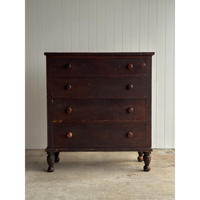 American 19th Century American Painted Pine Chest of Drawers For Sale - Image 3 of 18