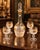 Vintage Bohemian-Style Frosted Glass Decanter & 4 Cordial Glasses — Gilt Grape Leaves & Purple Berries 5 pcs For Sale In Atlanta - Image 6 of 6