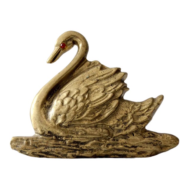 Vintage Brass Swan For Sale