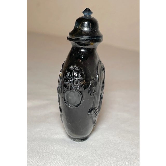 Stone Antique Chinese Hand Carved Tigers Eye Stone Snuff Bottle Jar Sculpture Trinket For Sale - Image 7 of 14