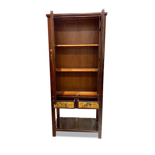 Dream of Red Mansions tall cabinet is made out of elm wood. It has 2 drawer and 2 doors, and 2 removable shelves and one...