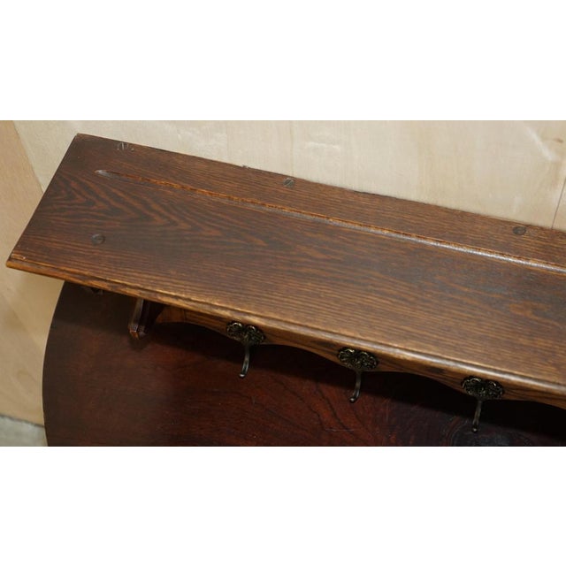 Wood Antique Dutch Heavily Carved Oak Wall Rack For Sale - Image 7 of 14