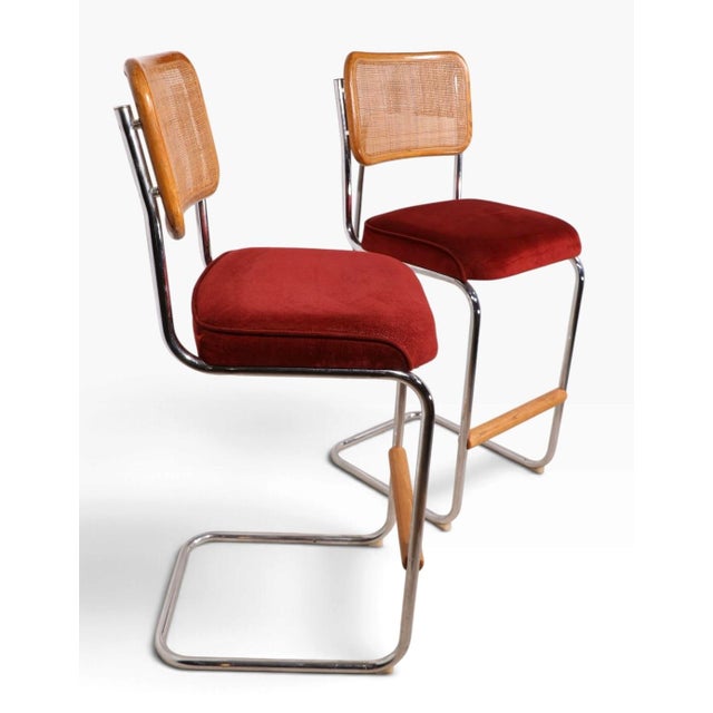 Mid 20th Century Pr. 1970's Breuer Style Bar Stools by Daystrom For Sale - Image 5 of 16