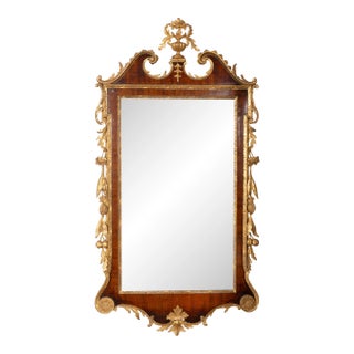 Fine George III Mahogany and Parcel Gilt Mirror For Sale
