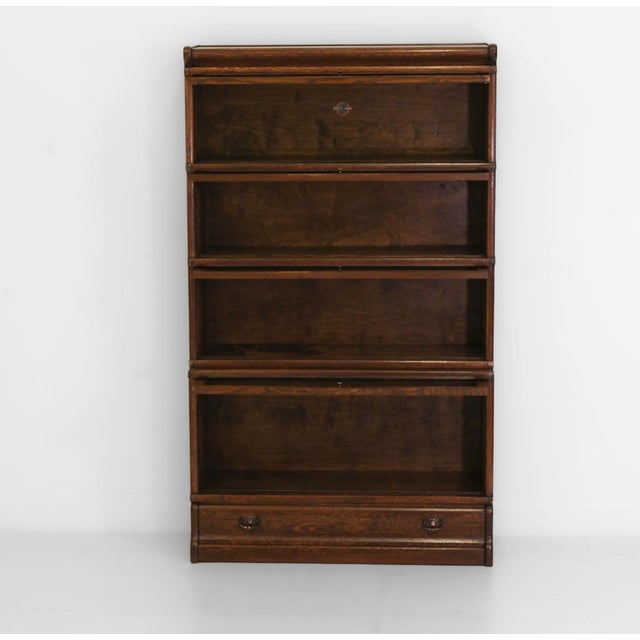 Brown Edwardian Oak 5-Section Bookcase from Globe Wernicke, 1900s For Sale - Image 8 of 15