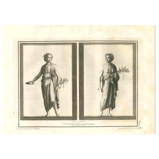 Nicola Billy, Ancient Roman Statues, Original Etching, 18th Century For Sale