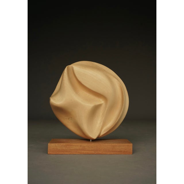 Carved Applewood Abstract Sculpture, 1980s For Sale - Image 3 of 12