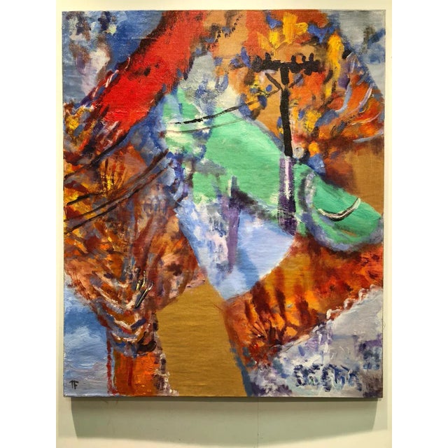 Urban Glare, Abstract Figurative Oil on Linen, Rich Bright Colors, 2012 For Sale - Image 6 of 6