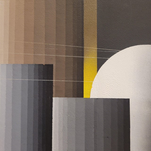 Andrés Segovia, Checkerboard Landscape, 20th Century, Acrylic on Canvas For Sale - Image 13 of 18