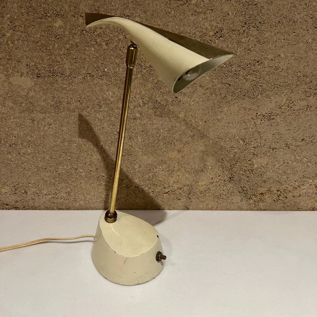 For your consideration, a mid-century modern "Sprite-Lite" table lamp or desk - task lamp designed by Richard Barr for...