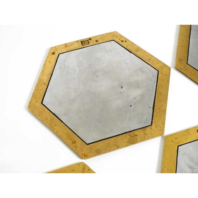 Brutalist Aluminum and Brass Coasters by David Marshall, 1970s, Set of 5 For Sale - Image 10 of 18