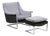 Set of Italian Armchair and Ottoman in Chromed Steel and Velvet, 1970s For Sale