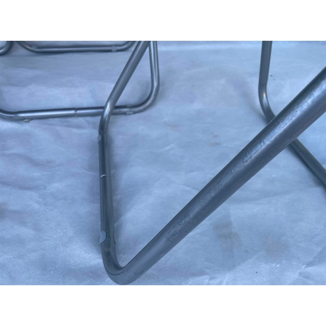 Chartreuse Modern Pop Art Folding Chairs in Metal, 2000s, Set of 4 For Sale - Image 8 of 18