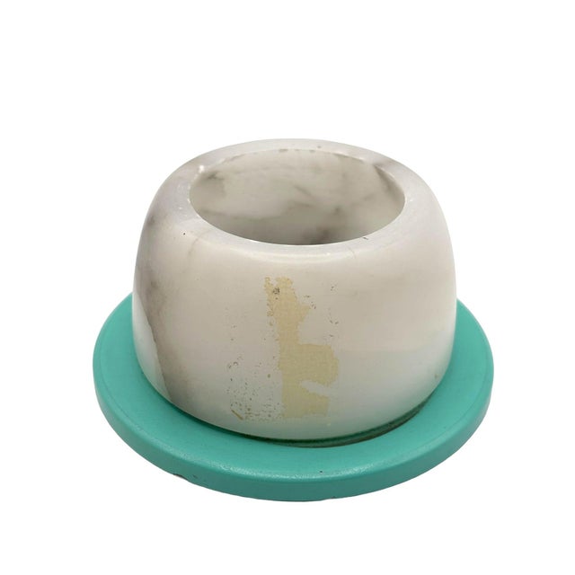 Mid 20th Century Multicolored Alabaster Candlestick Holder, Pair For Sale - Image 9 of 10