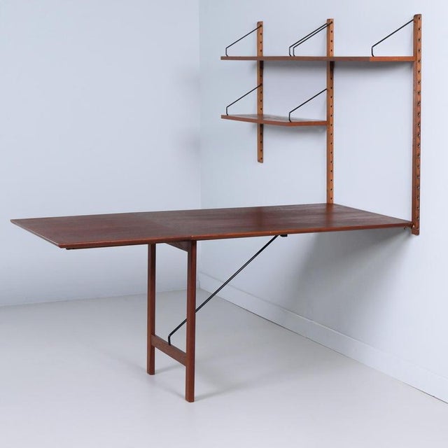 Royal System Wall Unit in Teak with Fold-Out Desk by Poul Cadovius for Cado, 1960s For Sale - Image 3 of 11