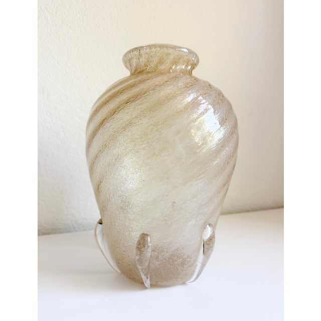 14" Murano Champagne Ribbon Vase, Attributed, Mid 20th Century For Sale - Image 12 of 15