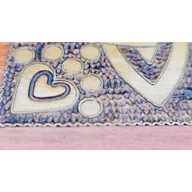 Brown Art Deco Carved Wooden Box, 1920s For Sale - Image 8 of 10