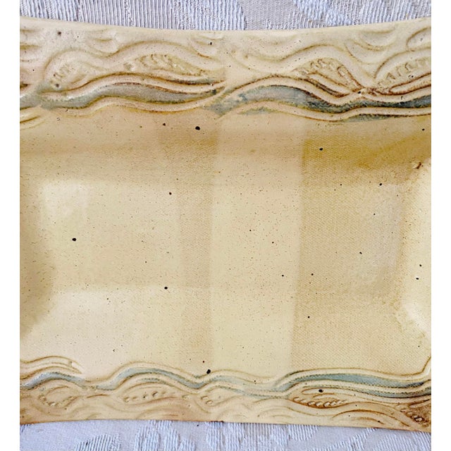 Figurative 2000s Studio Pottery Signed Williams Footed Bread Platter Twisted Handles For Sale - Image 3 of 11