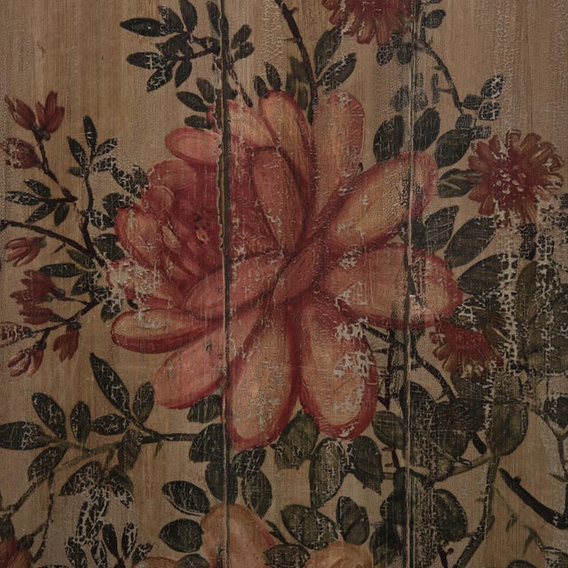 Chinese Early 20th Century Chinese Painted Floral Longevity Panel For Sale - Image 3 of 5
