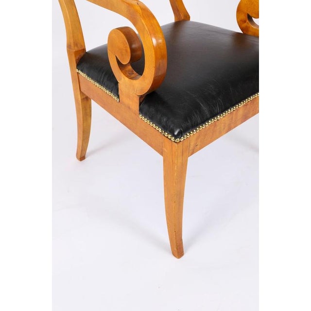 Wood Antique 19th Century Swedish Biedermeier Birchwood Ebonized Armchairs, Set of 2 For Sale - Image 7 of 13