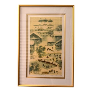 Signed Lithograph Dated 2003 Entitled Wintertime For Sale