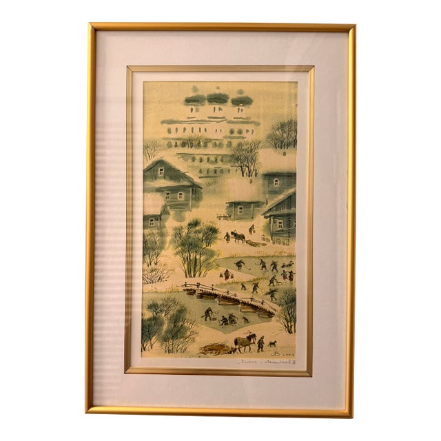 Signed Lithograph Dated 2003 Entitled Wintertime For Sale