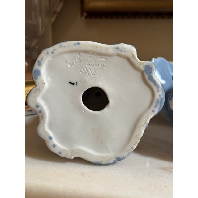 Vintage Japanese Rococo Revival Blue & White Porcelain Busts — Pair For Sale - Image 9 of 10