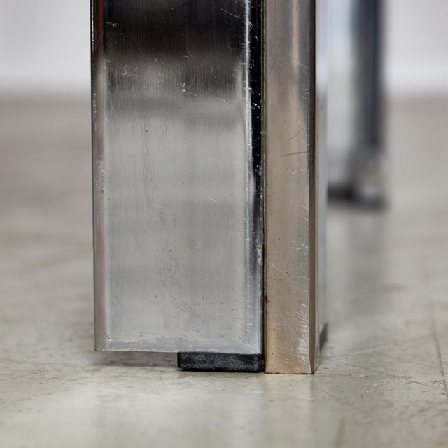 Chrome and Smoked Glass Coffee Table with Golden Stripe, 1970s For Sale - Image 16 of 18