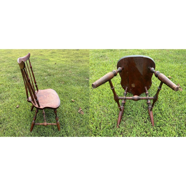 Wood Antique Nichols & Stone Windsor Spindle Chair For Sale - Image 7 of 10