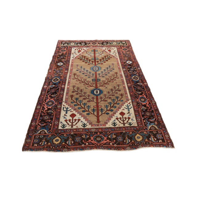 Antique Camel Hair Bakshaish Area Rug, 4'6 X 6'6 For Sale In New York - Image 6 of 8