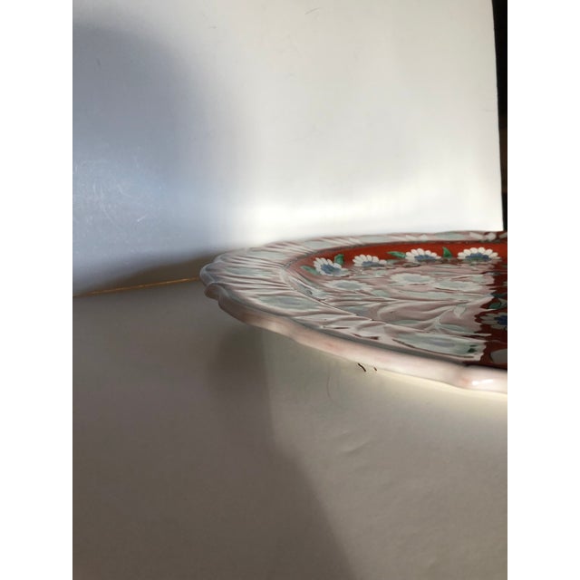 Large Vintage Hand Painted Round Greek Decorative Plate For Sale - Image 4 of 6