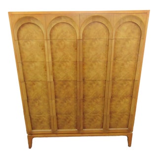 Mid Century Italian Style Burl Chest For Sale