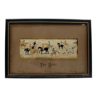1880 English "The Meet" Stevengraph by Thomas Stevens For Sale