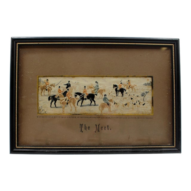 1880 English "The Meet" Stevengraph by Thomas Stevens For Sale