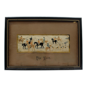 1880 English "The Meet" Stevengraph by Thomas Stevens