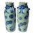 19th Century Qing Dynasty Chinese Porcelain Celadon Blue Medallions Ruffle Vases-a Pair For Sale