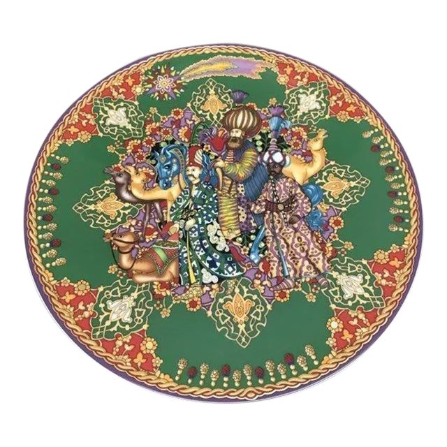 Limited Edition Rosenthal Versace "It's Christmas" 2009 Porcelain Charger For Sale