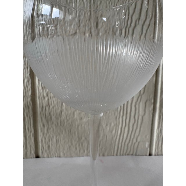 Late 20th Century Late 20th Century Lenox Frosted Optic Crystal Stemware Goblets Signed Crystal Barware - Set of 6 For Sale - Image 5 of 8