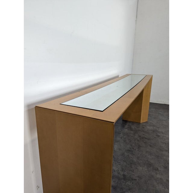 Console Table with Maple Veneer, 1980s For Sale - Image 4 of 8