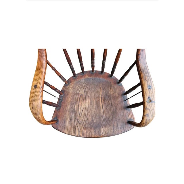 Victorian 19th Century Spindle Oak Windsor Continuous Arm Chair For Sale - Image 3 of 8