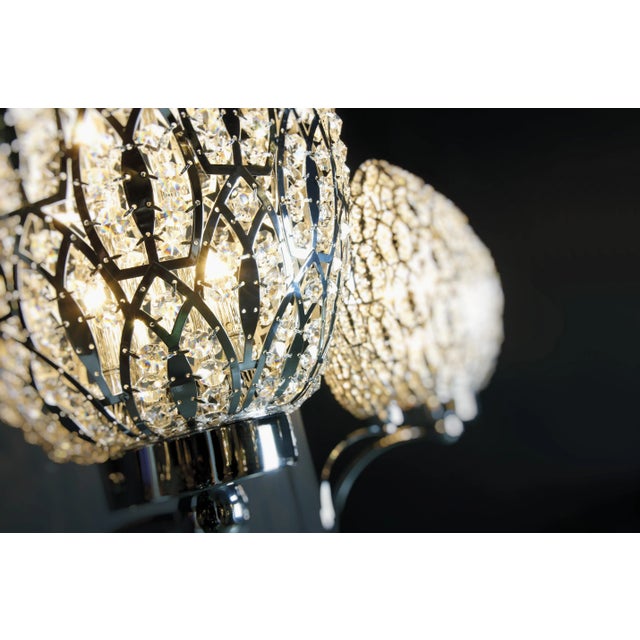 Contemporary Steel & Crystal Egg Arabesque Wall Light from VGnewtrend For Sale - Image 3 of 5