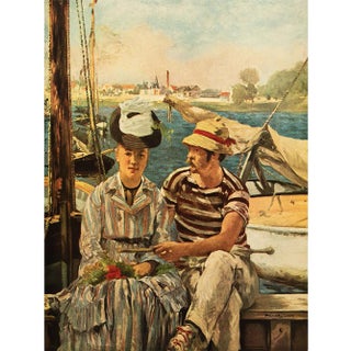 1953 After Edouard Manet "Boating at Argenteuil" First Edition Full-Color Print For Sale