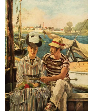 1953 After Edouard Manet "Boating at Argenteuil" First Edition Full-Color Print