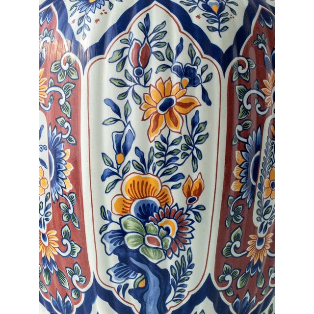 Belgian Polychrome Ceramic Table Lamp from Boch Frères, 1950s For Sale - Image 3 of 16