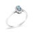 10K White Gold 5X3MM Oval Blue Aquamarine and Diamond Accent Halo Ring (I-J Color, I1-I2 Clarity) - Ring Size 8 For Sale - Image 4 of 7