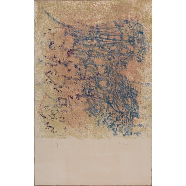 Camille Bryen, Blue Composition, Lithograph For Sale - Image 6 of 6