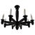 French Black Lacquered Wood Chandelier with Eight Lamps, 1940 For Sale - Image 13 of 13